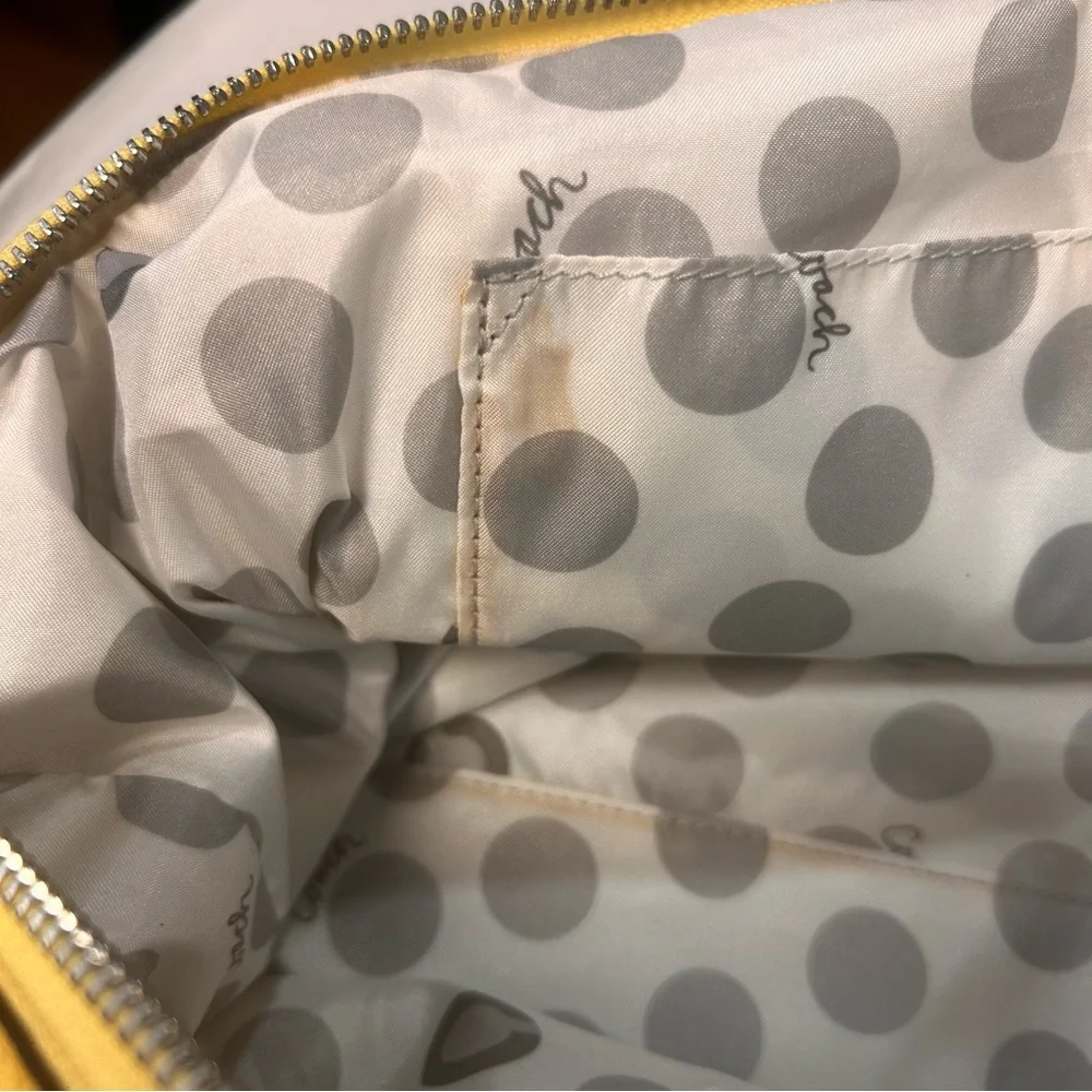 Coach Julia Satchel leather handbag yellow new vintage casual classic SEE FLAW